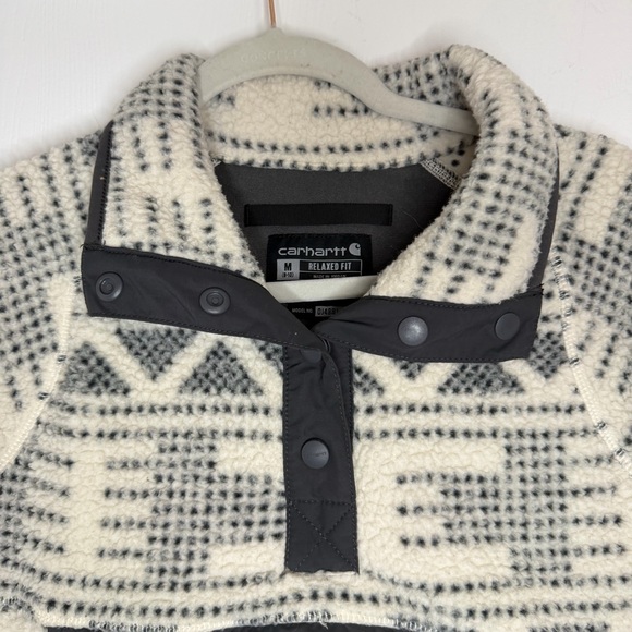 Carhartt Women’s Relaxed Fit Fleece Pullover Geometric Aztec Design Style 104922 - Picture 4 of 13